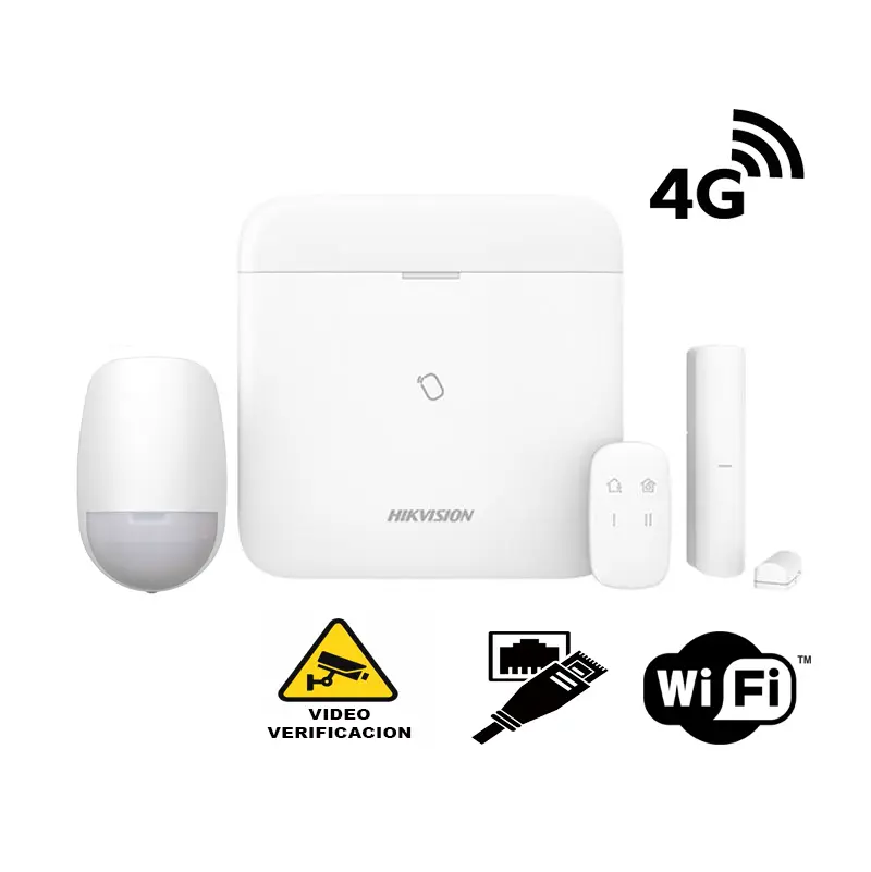 KIT ALARMA AX PRO 3G/4G 48 ZONAS. INCLUYE PANEL, PIR, MAGN Y PULSADOR HK-DS-PWA48-KIT-WB(LA) HIKVISION