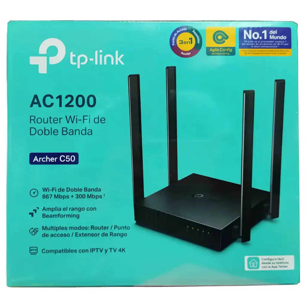 ROUTER WIFI DOBLE BANDA 2.4-5HGZ ARCHER C50 4 ANTENAS TP LINK