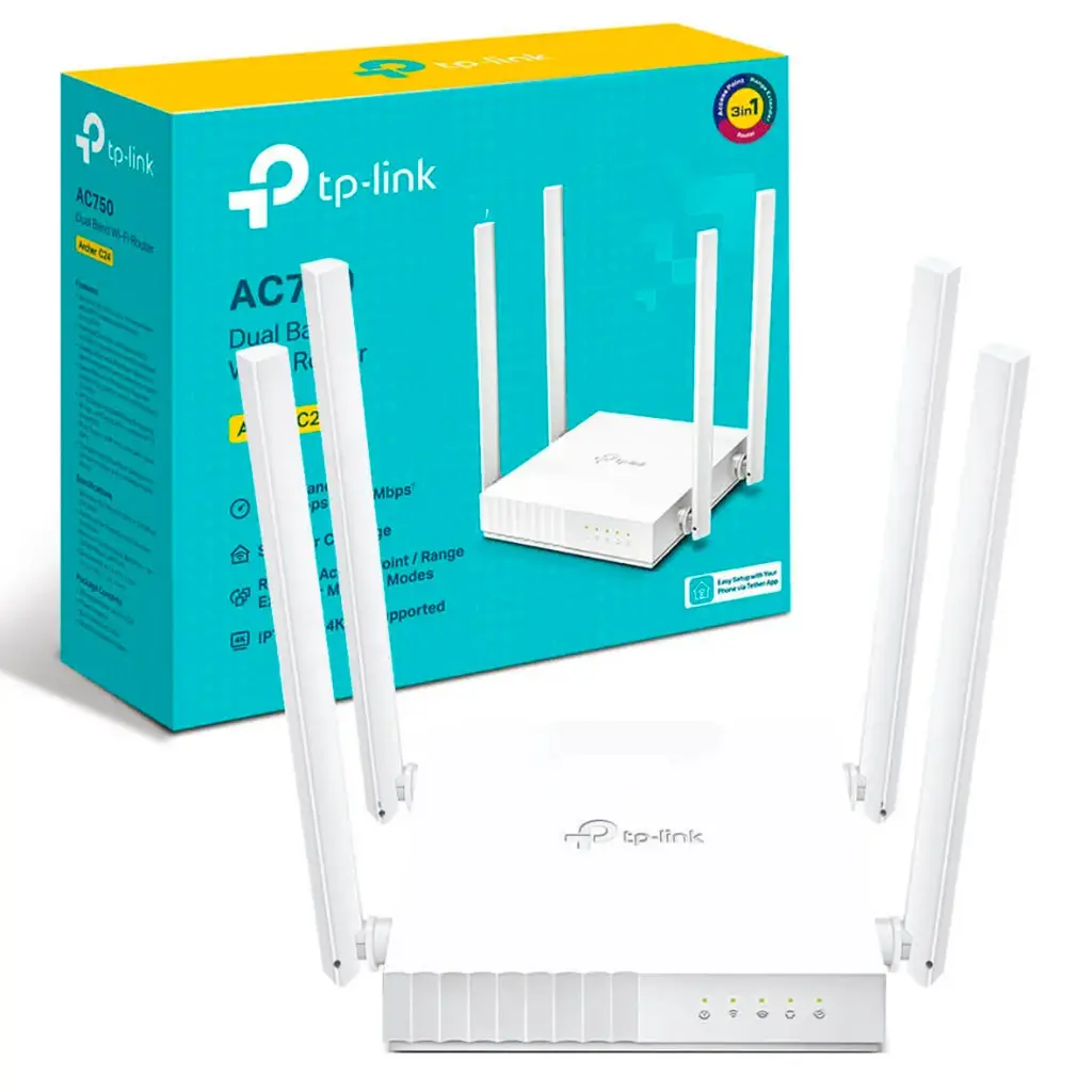 ROUTER WIFI DOBLE BANDA 2.4-5HGZ ARCHER C24 BLANCO 4 ANTENAS TP LINK