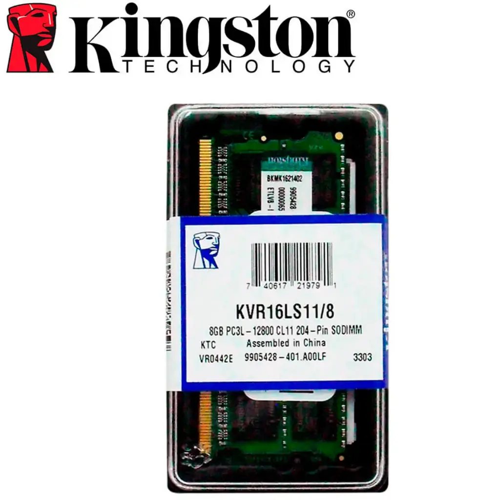 MEMORIA SODIMM DDR3 8GB 1600MHZ KINGSTON PARA LAPTOP KVR16LS11/8