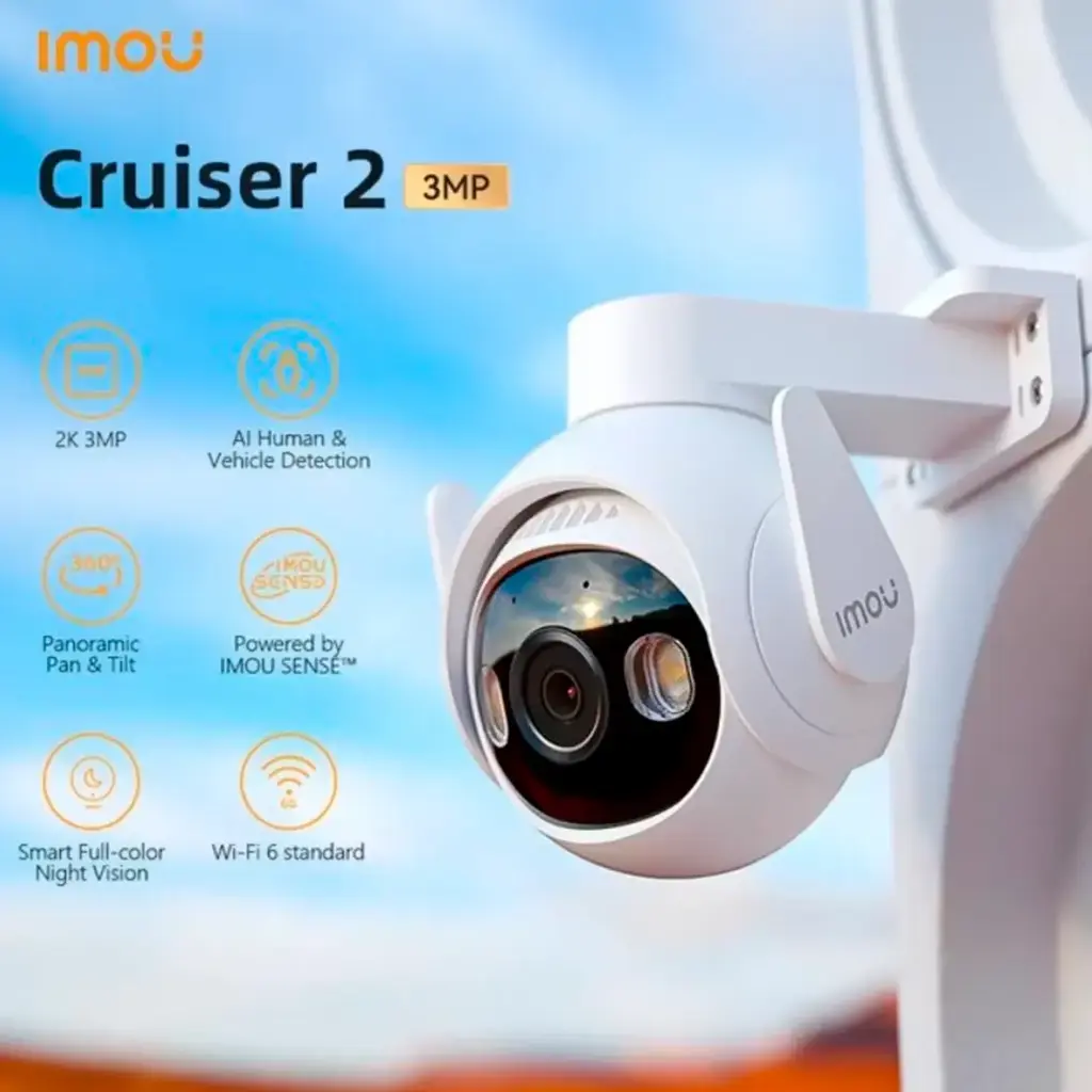 CAMARA CRUISER 2 3MP 2K CON IA | DETECCION HUMANA Y VEHICULAR | FULL COLOR NIGHT IPC-GS7EN-3M0WE IMOU