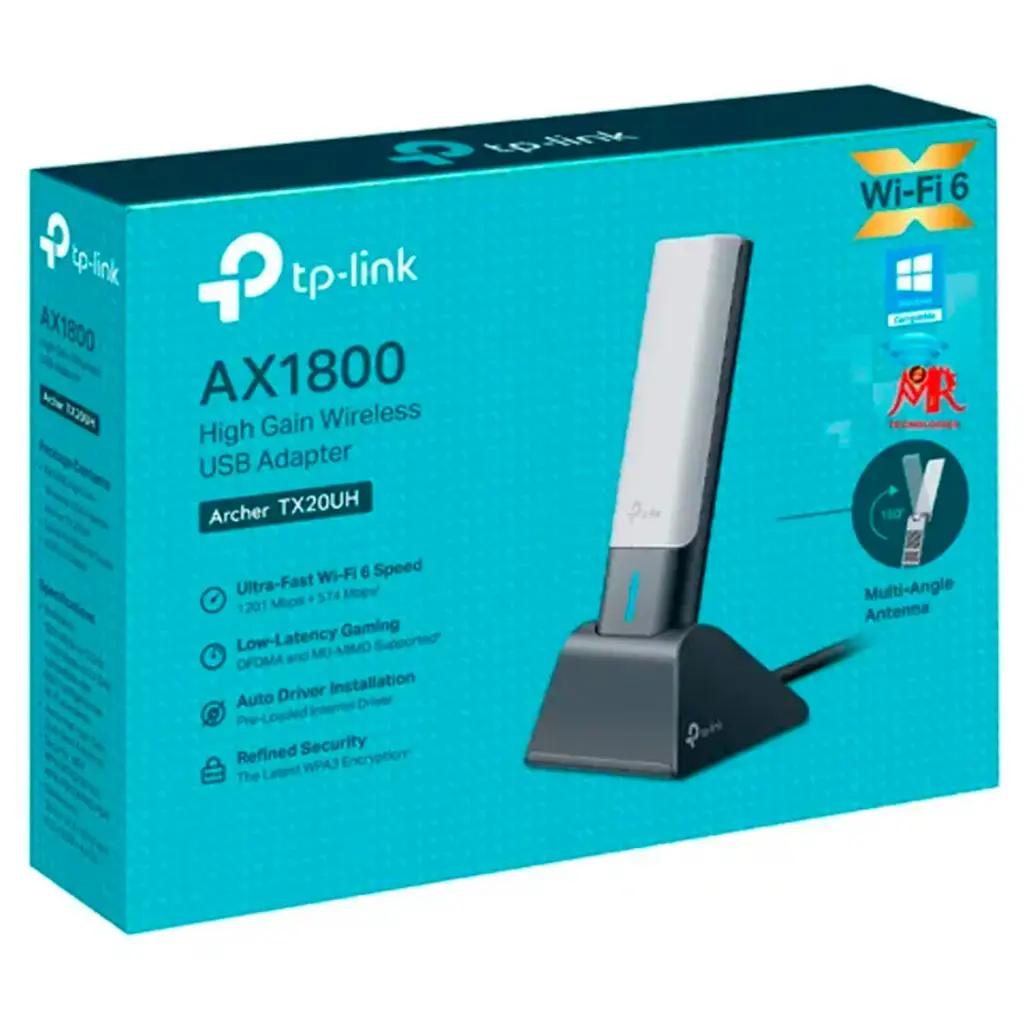 ADAPTADOR USB WIFI AX1800 WIFI 6 ARCHER TX20UH TP LINK