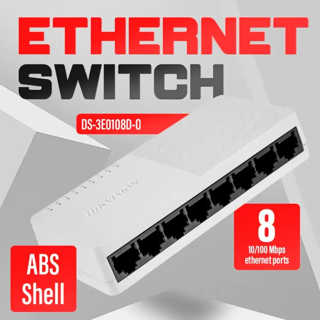 SWITCH DE 8 PUERTOS GIGABIT HIKVISION DS-3E0108D-O