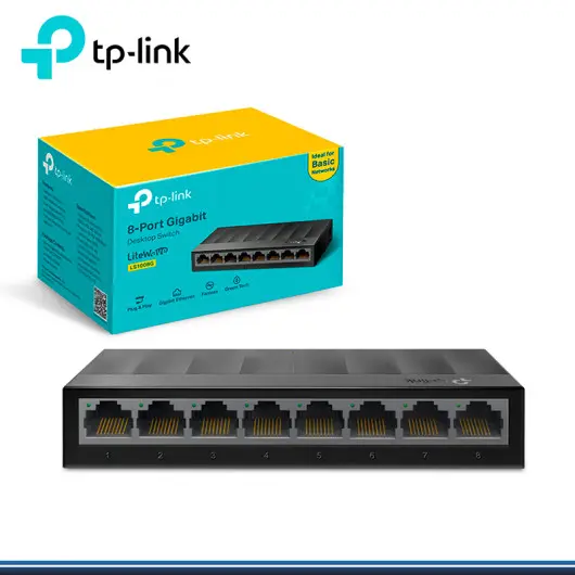 SWITCH DE 8 PUERTOS GIGABIT TP LINK TL-LS1008G PLASTICO