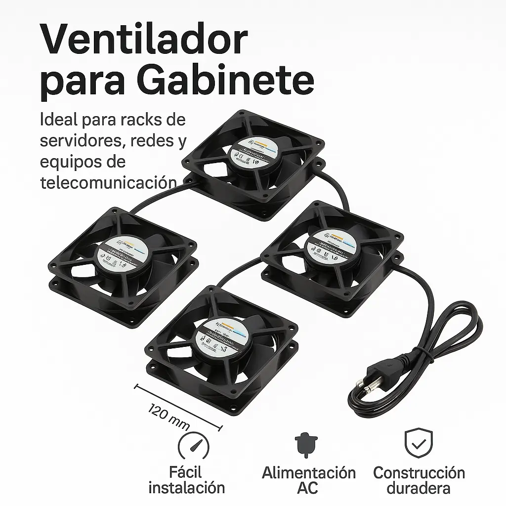 KIT 4 VENTILADORES NACIONAL PARA GABINETES