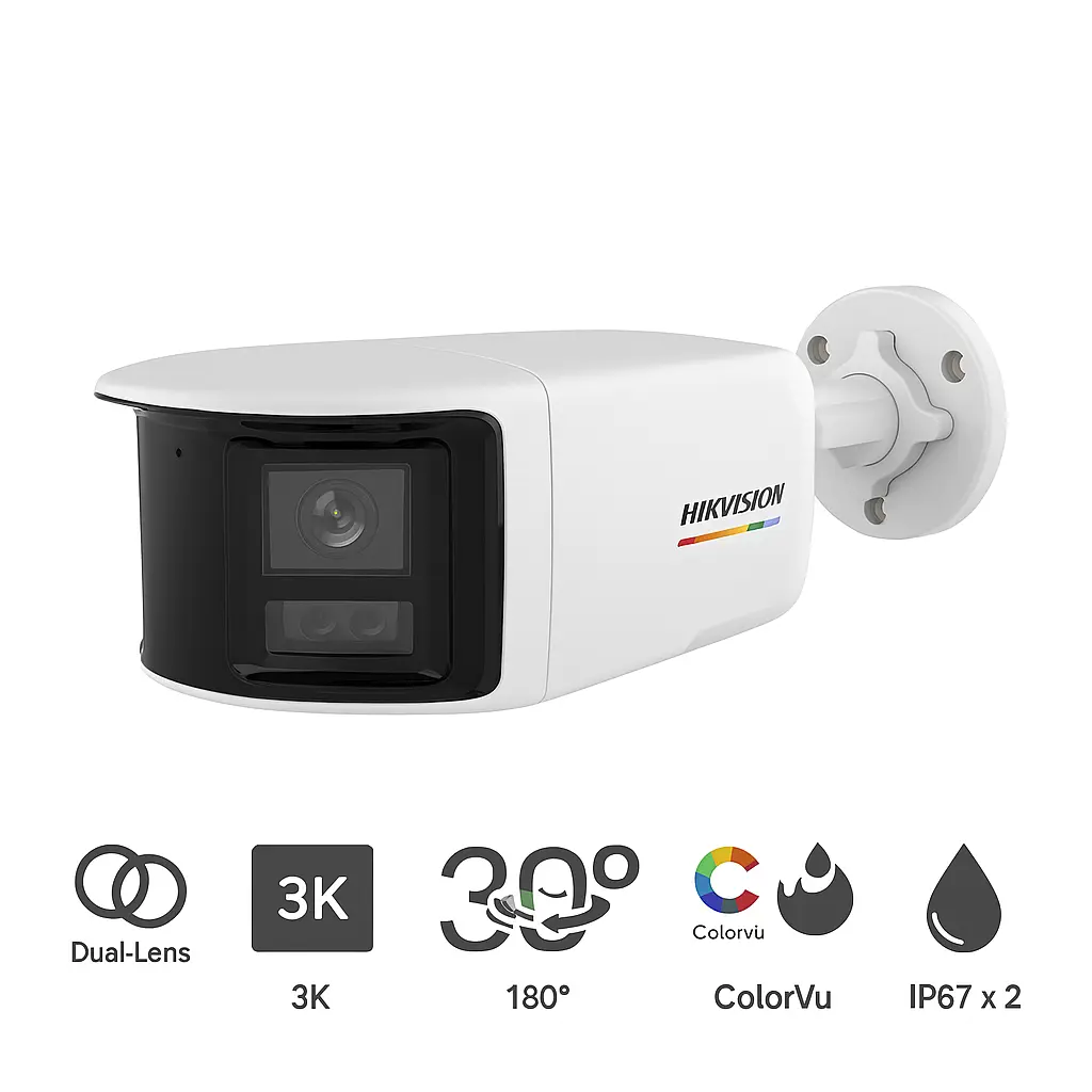 CAMARA TUBO PANORAMICO 5MP 3K SMARTHYBRID COLOR VU HK-DS2CE12KF3TP-DLS HIKVISION