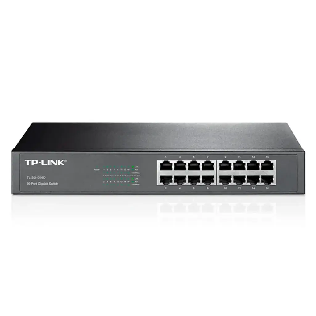 SWITCH DE 16 PUERTOS GIGABIT METALICO RACKEABLE TL-SG1016D TP-LINK