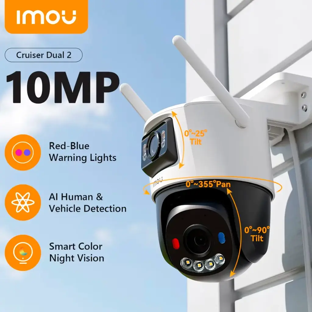 CAMARA CRUISER DUAL 2 DE 10MP 360 IMOU DOBLE LENTE 5MP+5MP
