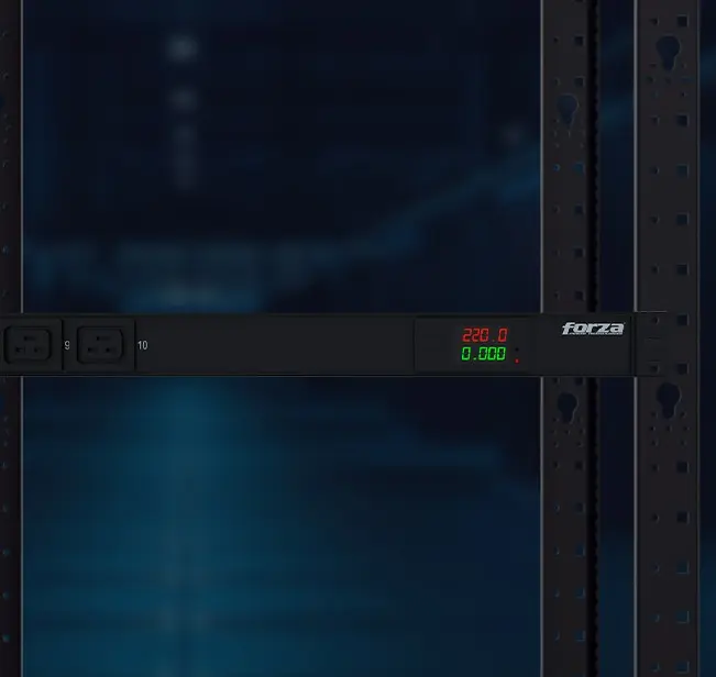 PDU - RACK-MOUNTABLE - AC 200/240 V - 10 TOMAS DE CORRIENTE 4000W - 8-C13 2-C19 1U SPD METERED FORZA FPD-1012M1U