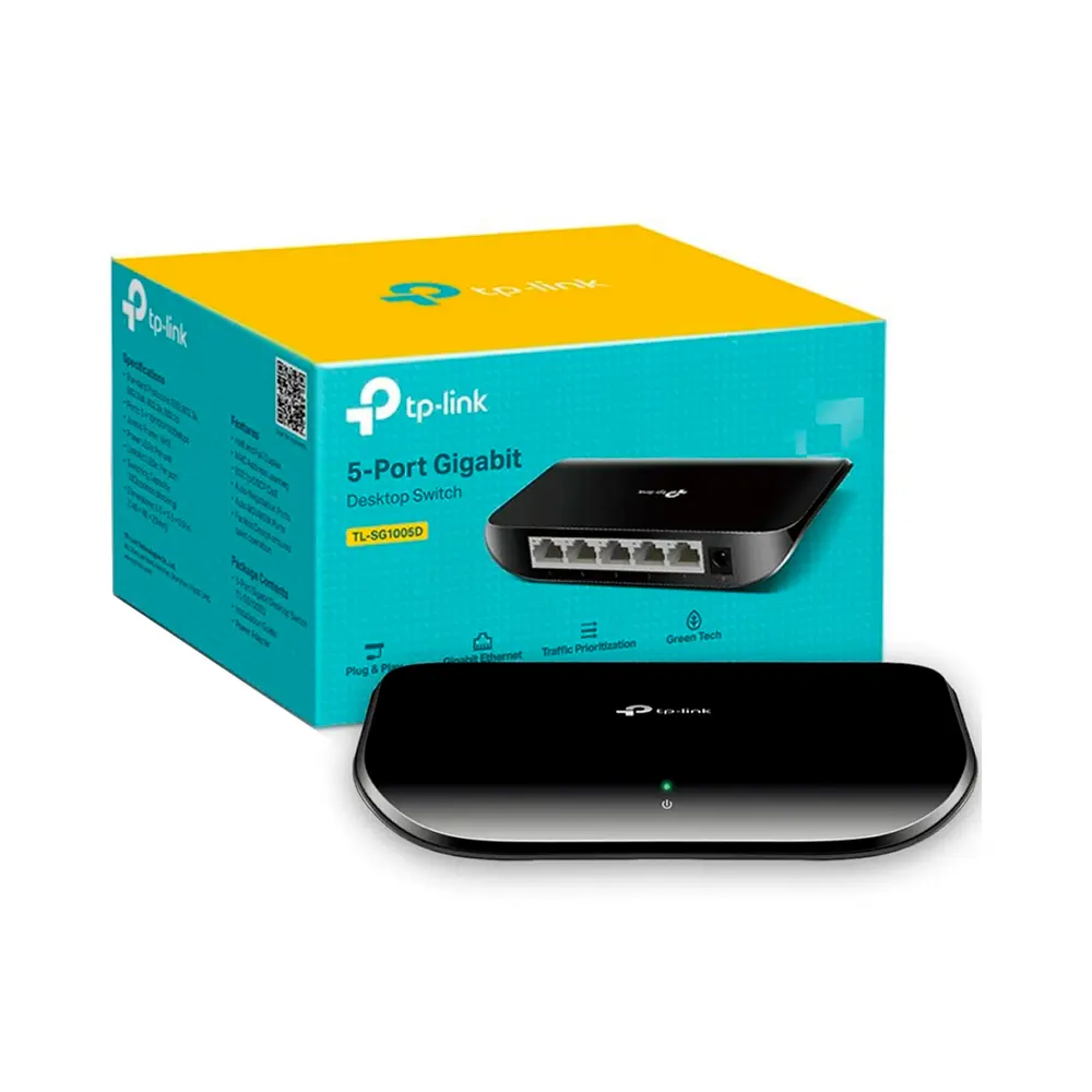 SWITCH DE 5 PUERTOS GIGABIT TP LINK TL-SG1005D PLASTICO