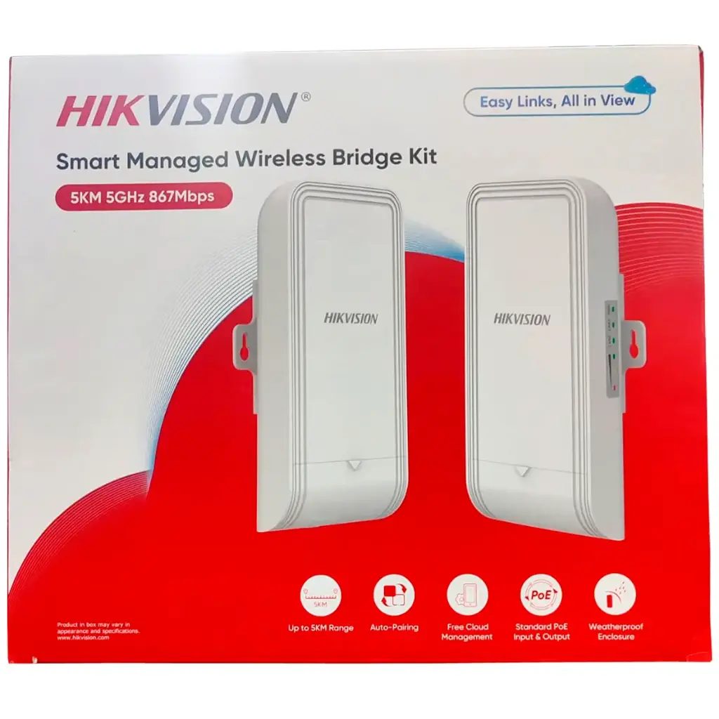 KIT BRIDGE INALAMBRICO EXTERIOR 5GHZ 867MBPS 1-5 KM HK-DS-3WF02-5AC/O HIKVISION