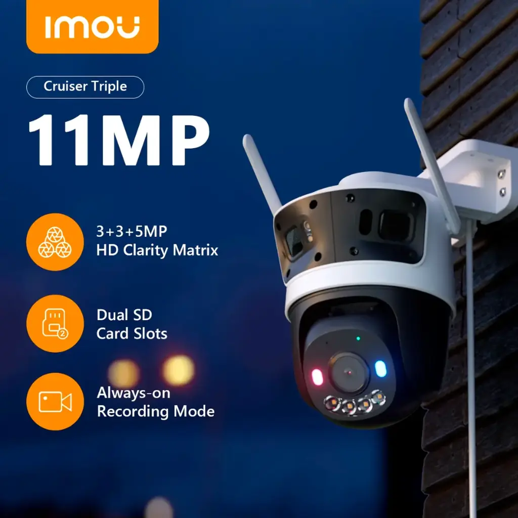 CAMARA CRUISER TRIPLE LENTE EXTERIOR 11MP IMOU
