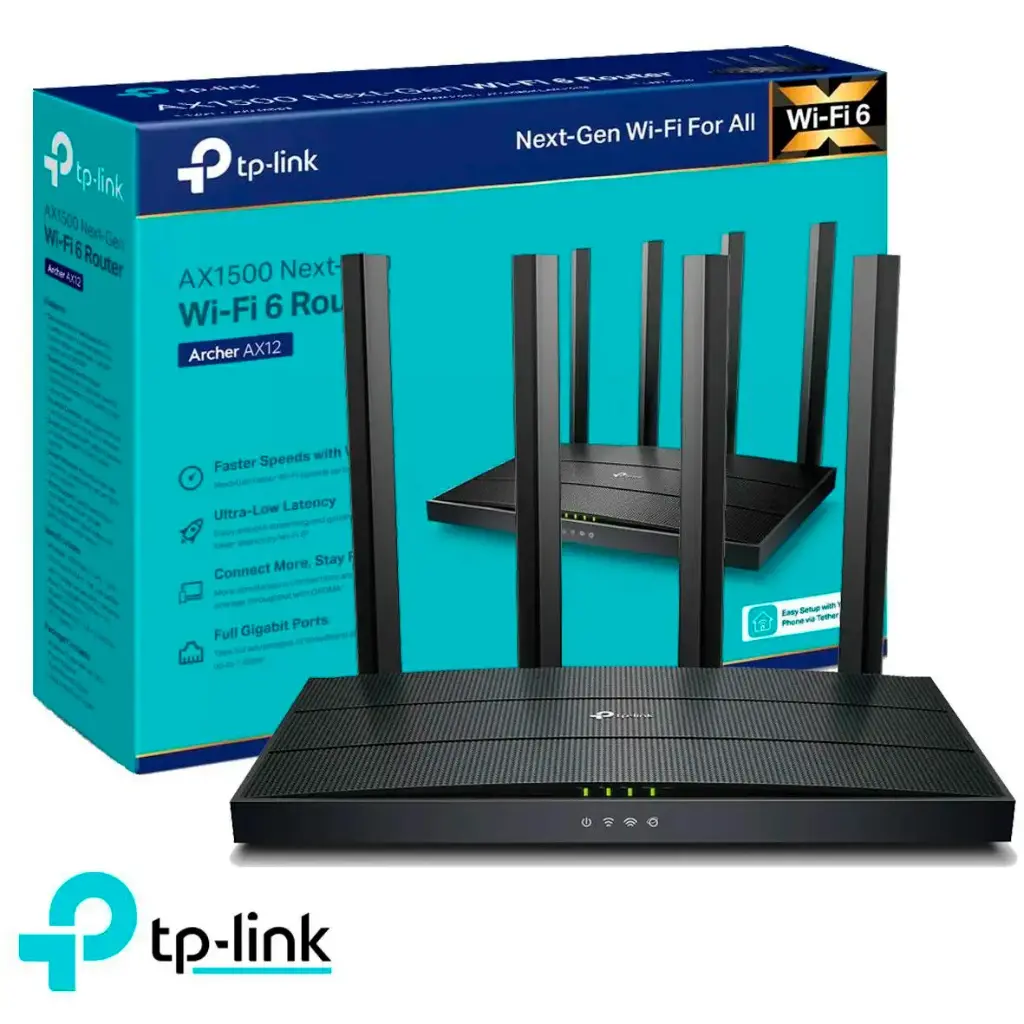ROUTER WIFI DOBLE BANDA AX1500 2.4-5HGZ ARCHER AX12 4 ANTENAS TP LINK