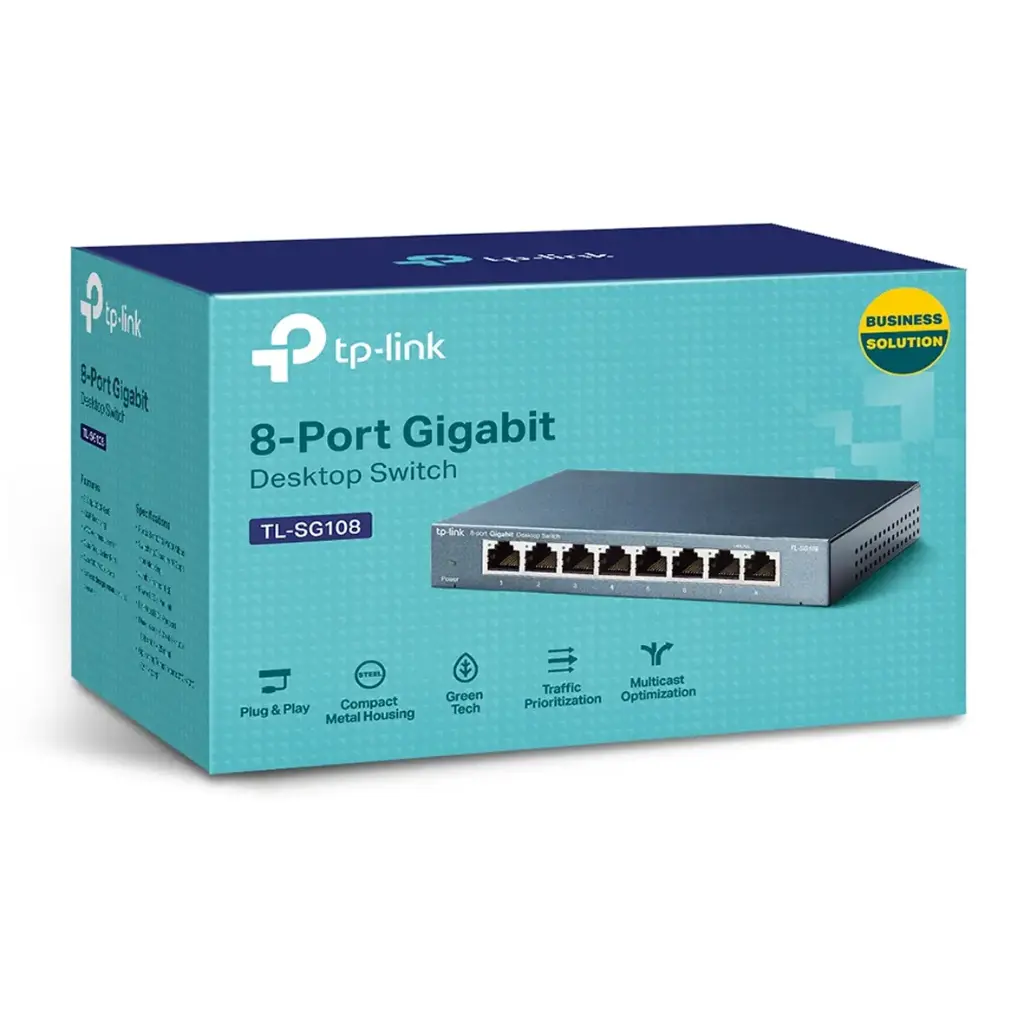 SWITCH DE 8 PUERTOS GIGABIT METALICO SG108 TP LINK