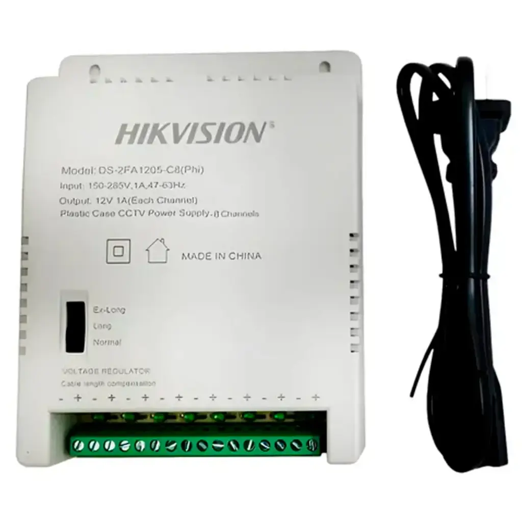FUENTE CENTRALIZADA HIKVISION 8 SALIDAS 12V HK-DS-2FA1205-C8