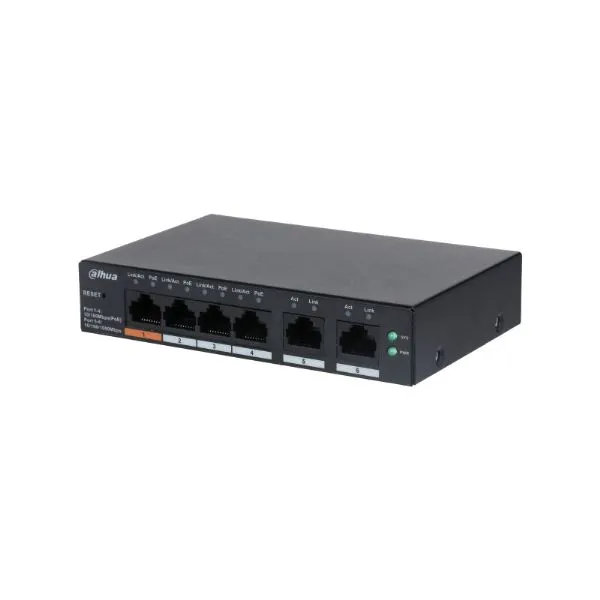 SWITCH POE ADMINISTRABLE CLOUD 6 PUERTOS – 4 POE DH-CS4006-4ET-60 CON HI-POE DAHUA