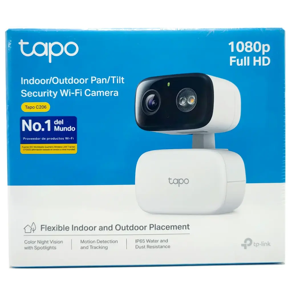 CAMARA DOMO INTERIOR/EXTERIOR 360 TAPO C206 FULL HD 2MP WIFI | IR 10M A COLORES