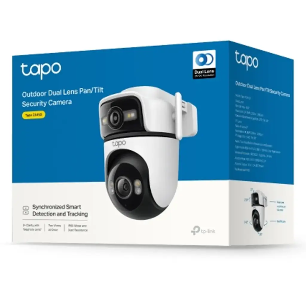 CAMARA TAPO C545D DOBLE LENTE 2K DE 3MP&3MP VISION NOCTURNA A COLORES | DOBLE VIA AUDIO | IA NOTIFICACIONES | WIFI Y RED