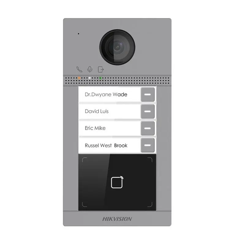 PORTERO DE 4 PUNTOS CON CAMARA Y LECTOR RF IP HIKVISION HK-DS-KV8413-WME1