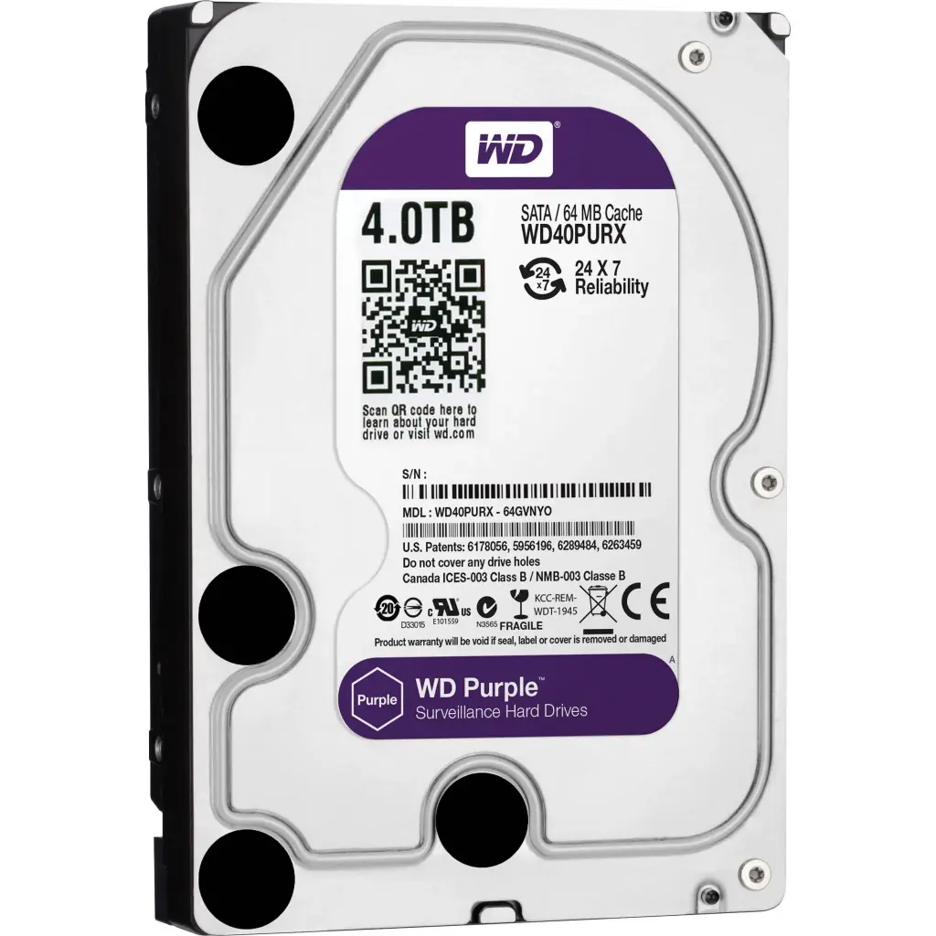 DISCO DURO DE 4TB WESTERN DIGITAL PURPURA PARA CCTV