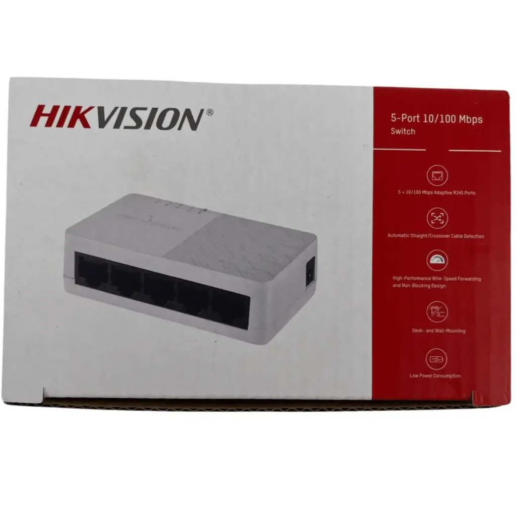 SWITCH DE 5 PUERTOS 10/100Mbps HIKVISION DS-3E0105D-O