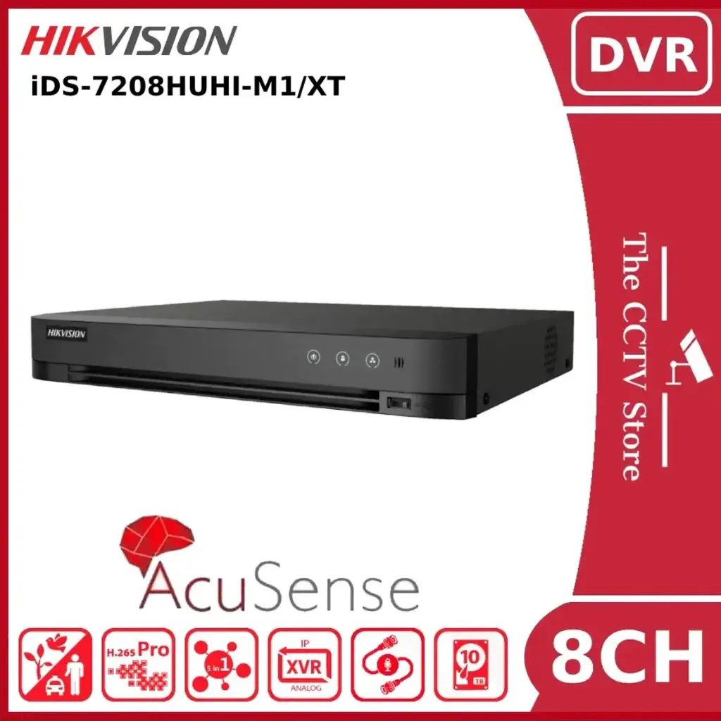 DVR 8CH FULL HD 4K HUHI HIKVISION ACUSENSE CON ANALITICA iDS7208HUHI-M1/XT