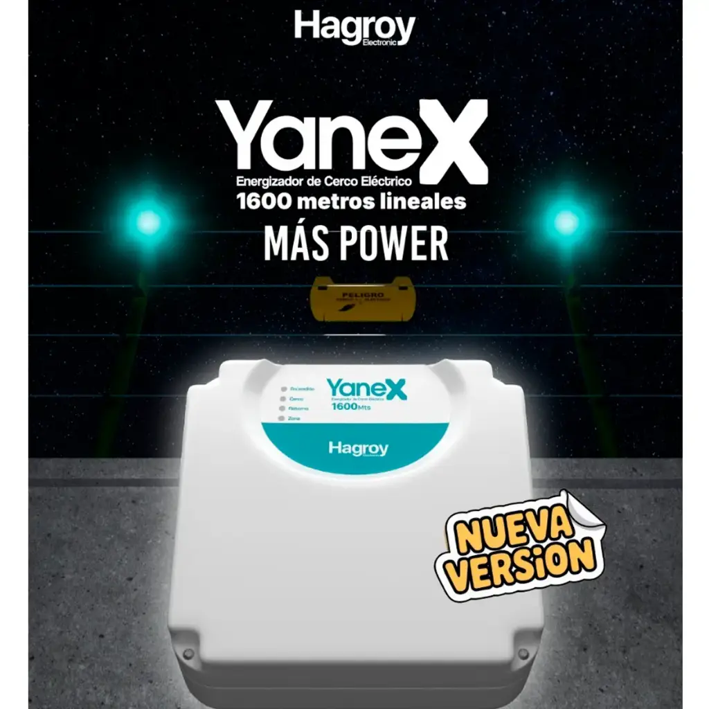KIT PANEL ELECTRIFICADOR YANEX 1600 CERCO ELECTRICO 1600m LINEALES | 1 Zona | HG-YANEX1600