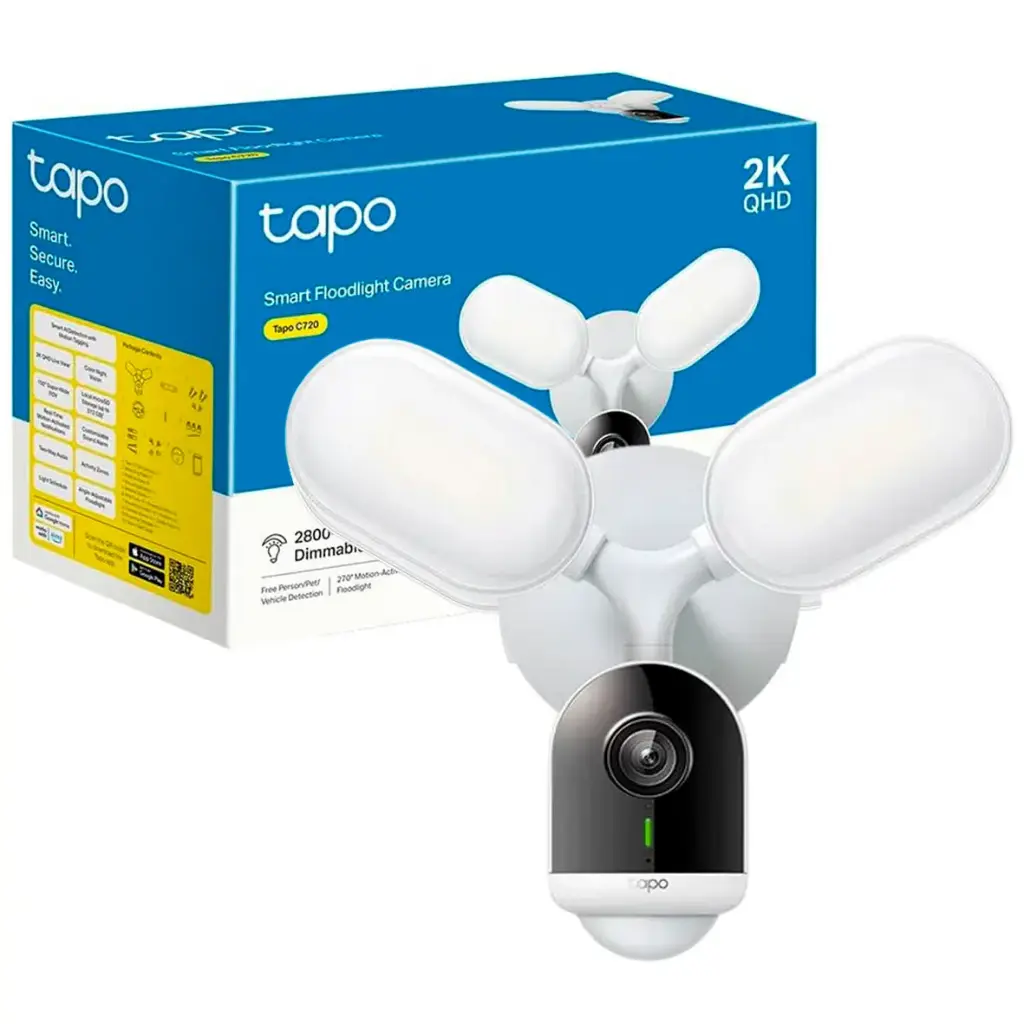 CAMARA TAPO C720 2K 4MP GRAN ANGULAR CON REFLECTORES 2800 Lumen DIMMABLE