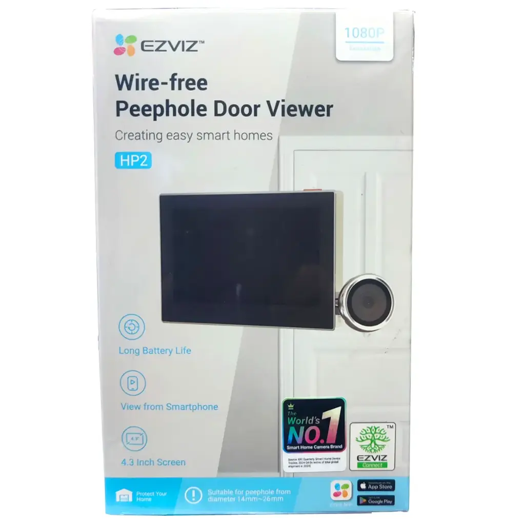 CAMARA MIRILLA DE PUERTA 2MP FULL HD WIFI CON PANTALLA Y APP AL CELULAR HP2 EZVIZ