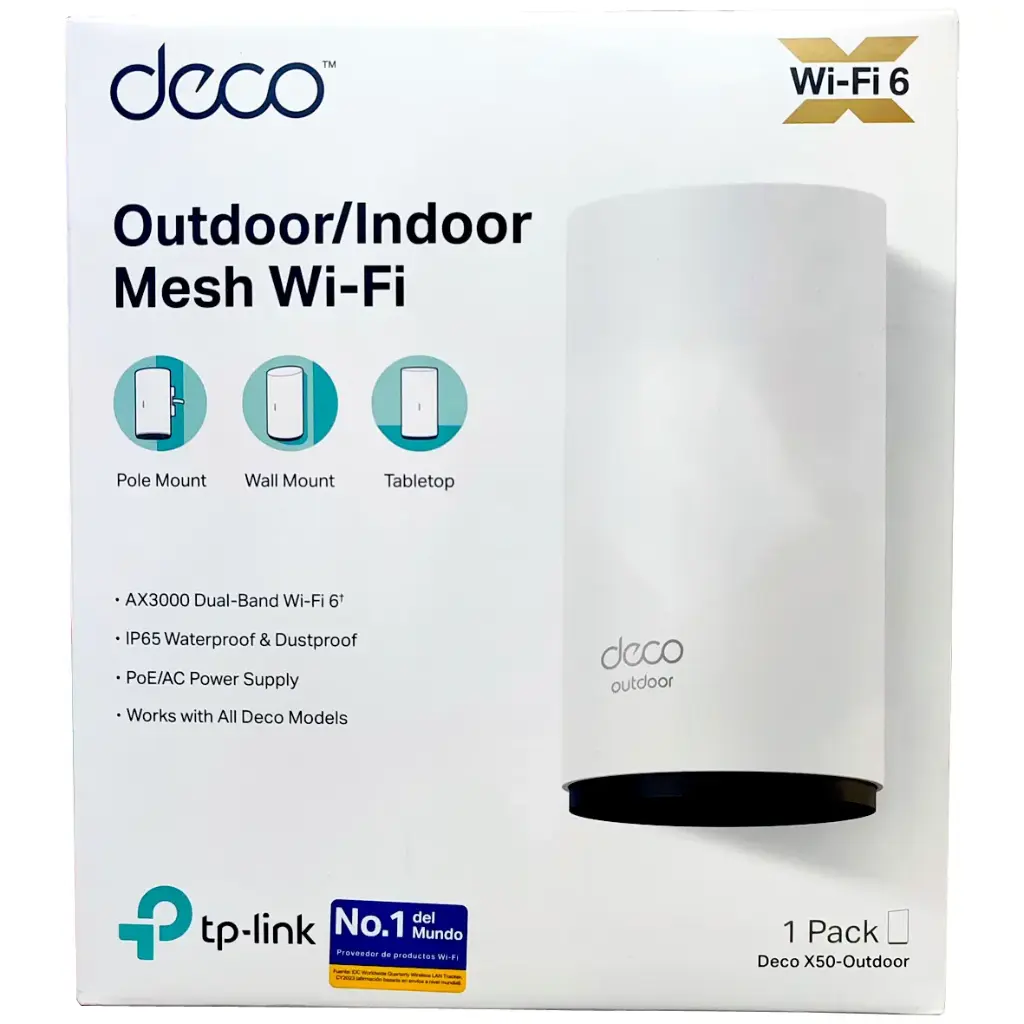 DECO GIGABIT X50-1 OUTDOOR AX3000 WIFI 6 MESH TRABAJA CON TODOS LOS DECOS TP LINK