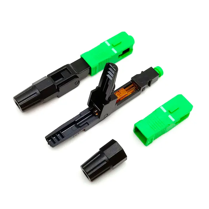 CONECTOR RAPIDO TIPO COCODRILO, SC/APC SM, CON ROSCA (CONECTORES PARA FIBRA OPTICA) 