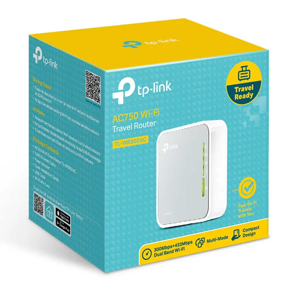 ROUTER DE VIAJE INALAMBRICO AC750 TL-WR902AC TP LINK