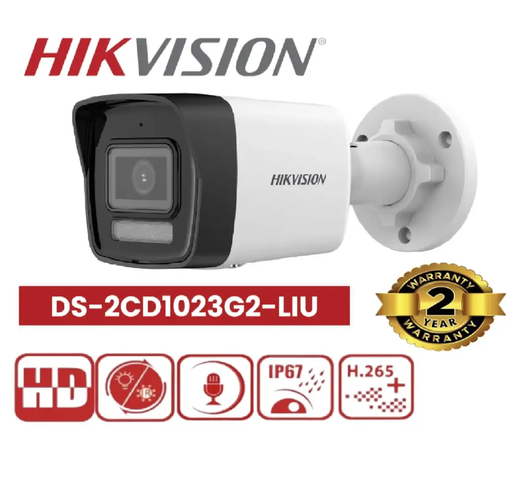 CAMARA TUBO IP 2MP SMARTHYBRID LIGHT HK-DS2CD1023G2-LIU HIKVISION