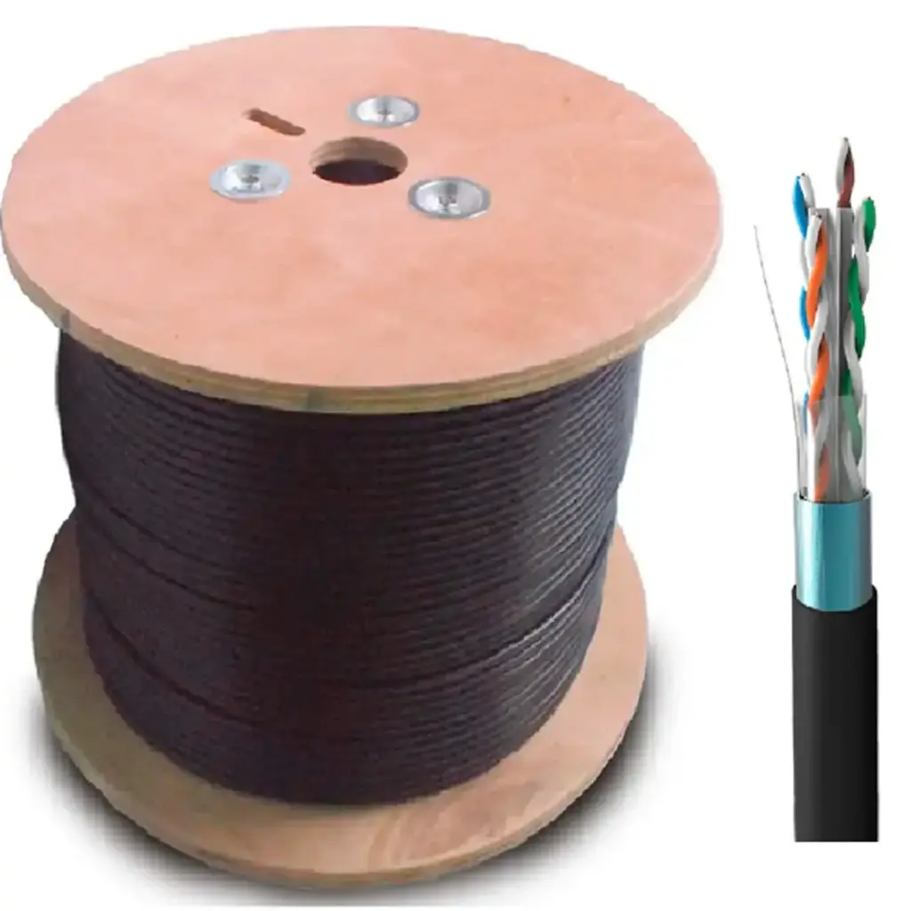 CABLE SATRA F/UTP-PE 24AWG CAT6 305M PARA EXTERIORES COLOR NEGRO
