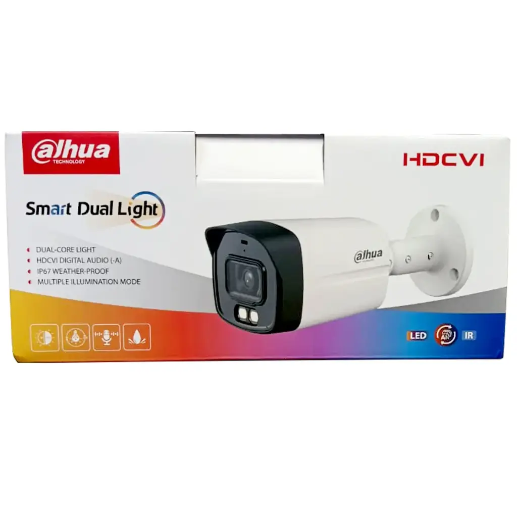 CÁMARA LITE BULLET 5MP - 2.8MM - IR 40M - SMART DUAL LIGHT DAHUA DH-HAC-HFW1509TLMN-IL-A