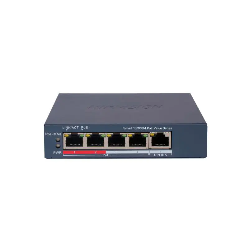 SMART SWITCH POE 4P 10/100 + 1 UP LINK 45W DS-3E1105P-EI/M HIKVISION