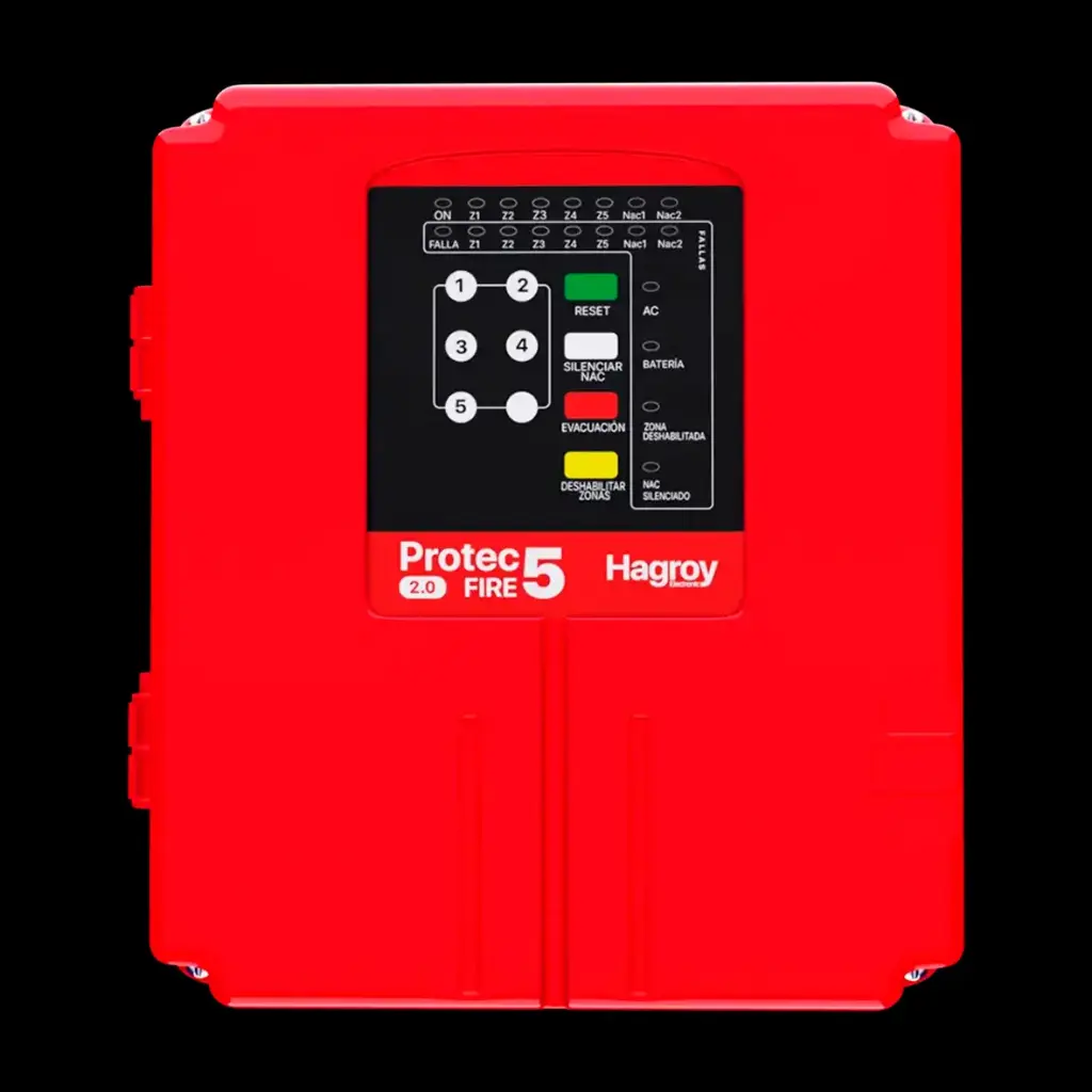 PANEL DE ALARMA CONTRA INCENDIO CONVENCIONAL PROTEC FIRE 5 V2.0 HAGROY