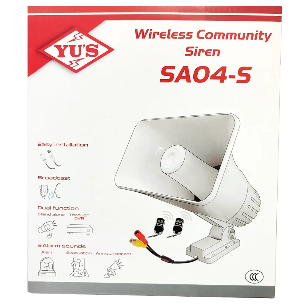 BOCINA DE 30W PARA DVR/NVR CON SALIDA RCA | CON ALARMA Y PULSADORES