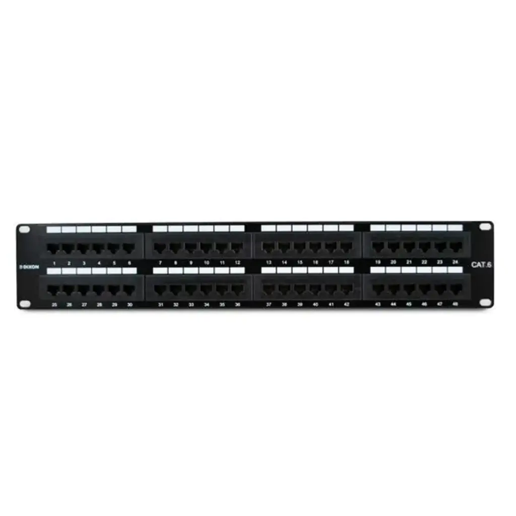 PATCH PANEL DE 48 PUERTOS CAT6 CARGADO MARCA DIXON 