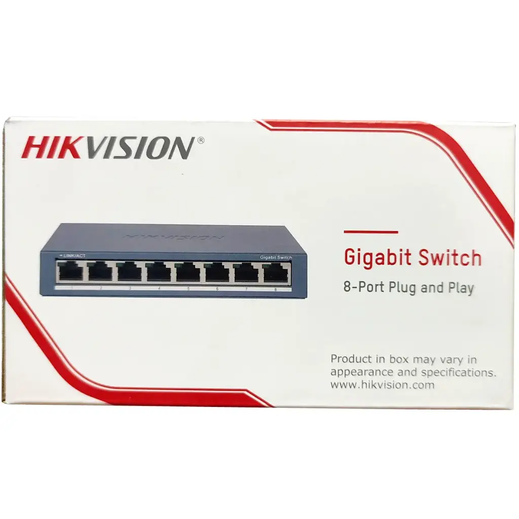 SWITCH GIGABIT DE 8 PUERTOS 1000 MBPS METALICO HIKVISION HK-DS-3E0508-O