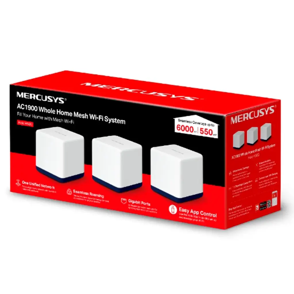 MERCUSYS HALO H50G 3-PACK ROUTER MESH WIFI5 AC1900 DOBLE BANDA
