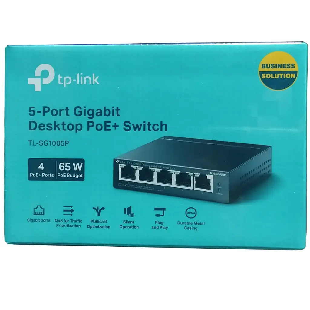 SWITCH DE 5 PUERTOS GIGABIT CON 4 PUERTOS POE+ TP LINK SG1005P