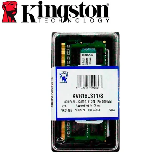 [KVR16LS11/8] MEMORIA SODIMM DDR3 8GB 1600MHZ KINGSTON PARA LAPTOP KVR16LS11/8