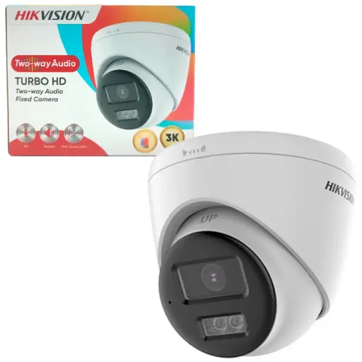 [HK-DS2CE78K0T-LXTS] CAMARA DOMO AUDIO 3K 5MP BIDIRECCIONAL CON ALARMA Y LUZ POLICIAL HK-DS2CE78K0T-LXTS HIKVISION