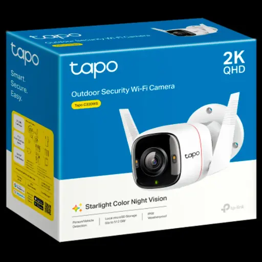 [TAPO C320WS] CAMARA TUBO EXTERIOR TAPO C320 4MP CABLE/WIFI STARLIGHT NIGHT VISION