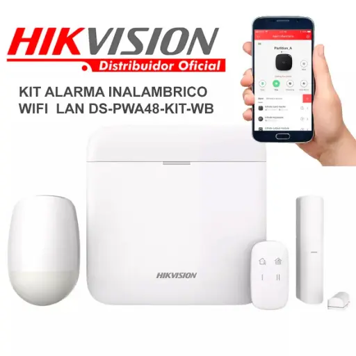 [HK-DS-PWA48-KIT-WB] KIT ALARMA AX PRO WIFI/LAN 48 ZONAS. INCLUYE PANEL, PIR, MAGN Y PULSADOR HK-DS-PWA48-KIT-WB HIKVISION