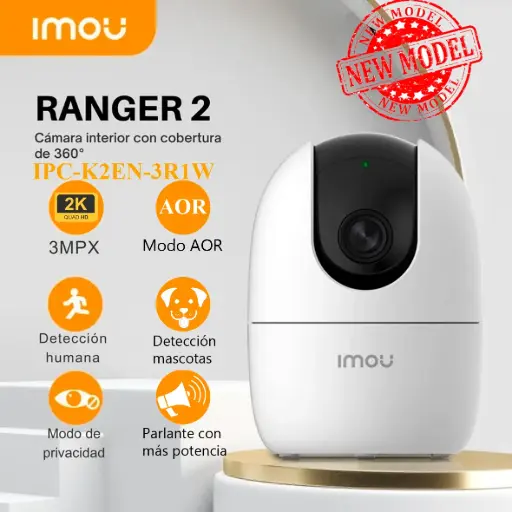 [RANGER 2 DE 3MP] CAMARA DOMO INTERIOR 360 IMOU RANGER 2 DE 3MP 2K