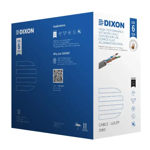 [DIXON 3060] CABLE CAT6 U/UTP CCA COBRE BAÑADO DIXON 3060 4Px24 AWG
