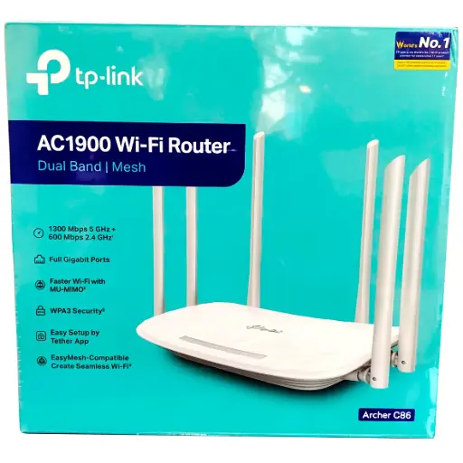 [ARCHER C86] ROUTER WIFI DOBLE BANDA MESH AC1900 Wireless MU-MIMO Wi-Fi ARCHER C86 DE 6 ANTENAS TP LINK