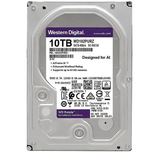[SE-HDD10TB-PRO] DISCO DURO DE 10TB WESTERN DIGITAL PURPURA PARA CCTV